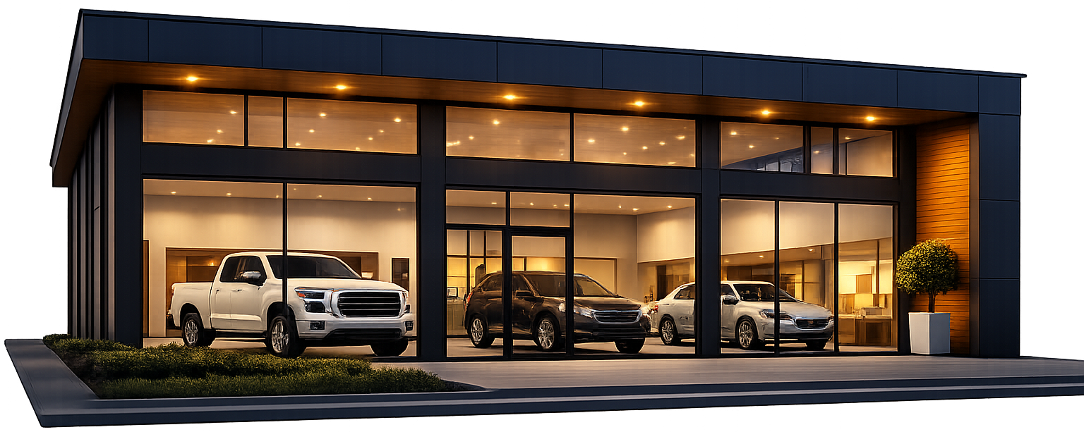 Modern automotive dealership